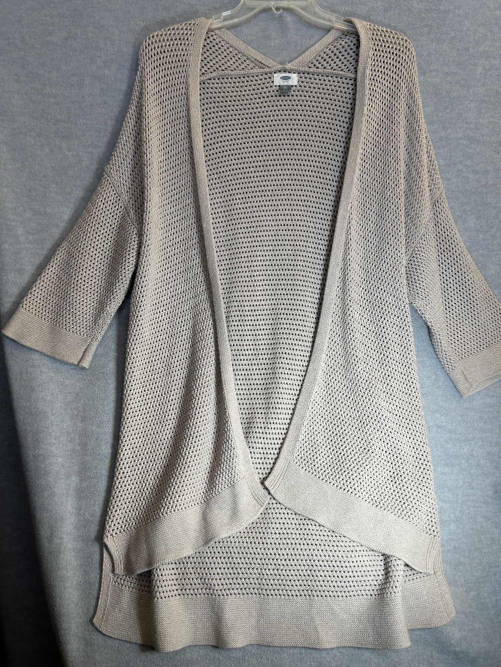 OLD NAVY Cotton Boho Lagan Look Neutral Open Weave Spring Minimalist Cardigan